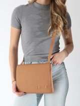 Cross Body Tas Brugge Leder Nathan baume Bruin n city 2-vue-porte